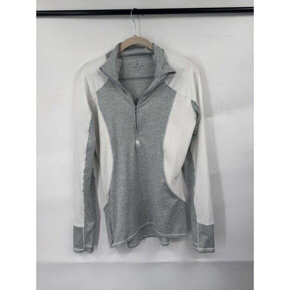 Athleta Running Wild Half Zip Pullover Women Small Silver Grey Athletic Workout - Picture 1 of 11